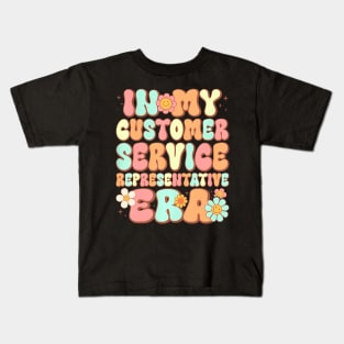 Groovy in My Customer Service Representative Era  Retro Kids T-Shirt